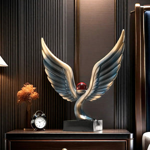 Abstract Eagle Crystal Ball Sculpture