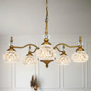 5-Light Vintage Brass Crystal Chandelier