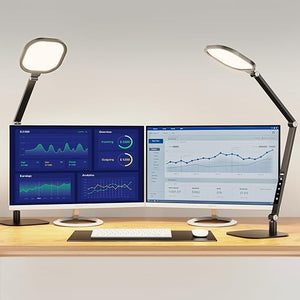 LED Desk Lamp with Swing Arm & Webcam Light