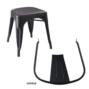Stackable Metal Dining Chairs Set of 4