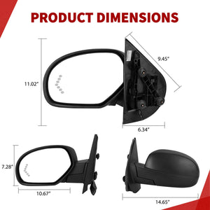 Power-Adjustable Folding Tow Mirrors with LED Turn Signal – Chevy/GMC Truck Pair