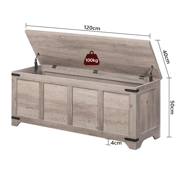 Storage Chest with Safety Hinges — Toy Box & Entryway Shoe Bench