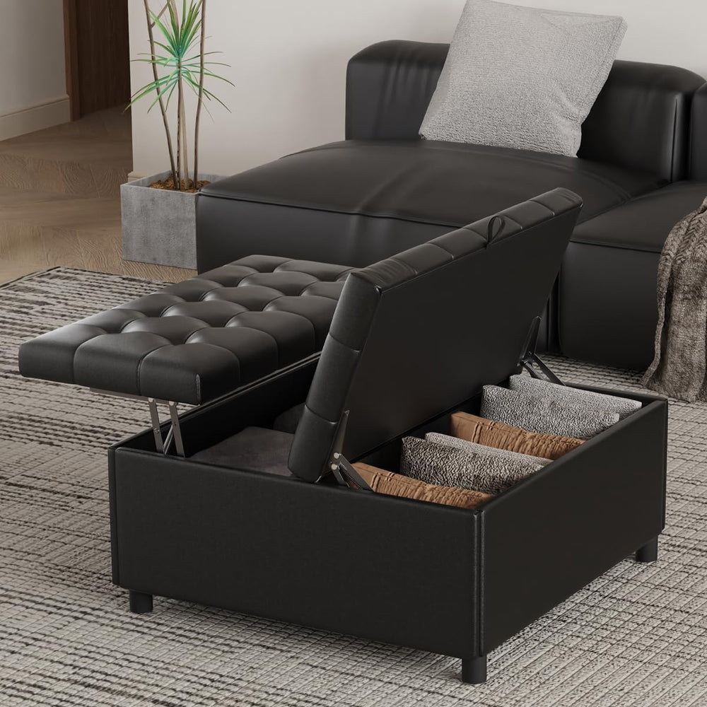 Large Square Storage Ottoman with Lift Top