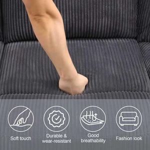 L-Shaped Manual Reclining Sectional Sofa with Storage & Cup Holders