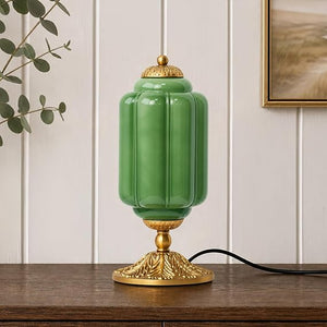 Milk Glass Touch Table Lamp with 3-Way Dimmable Lighting & USB Charging Ports