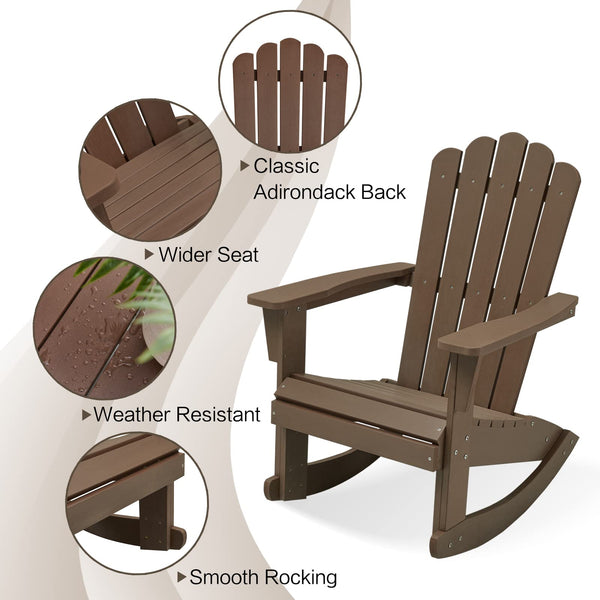 Adirondack Rocking Chair Set of 2 – Recycled Plastic Outdoor Patio Rocker