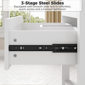 30" Freestanding Bathroom Vanity with Sink & Open Shelf