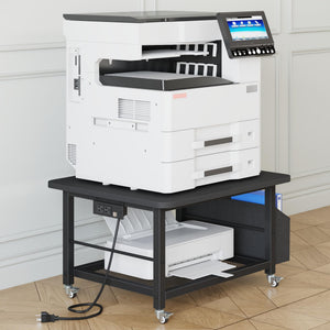 2-Tier Printer Stand with Power Outlet and Storage
