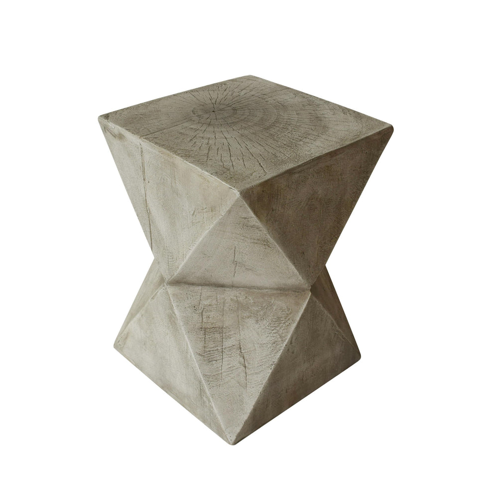 Concrete Hourglass Accent Side Table