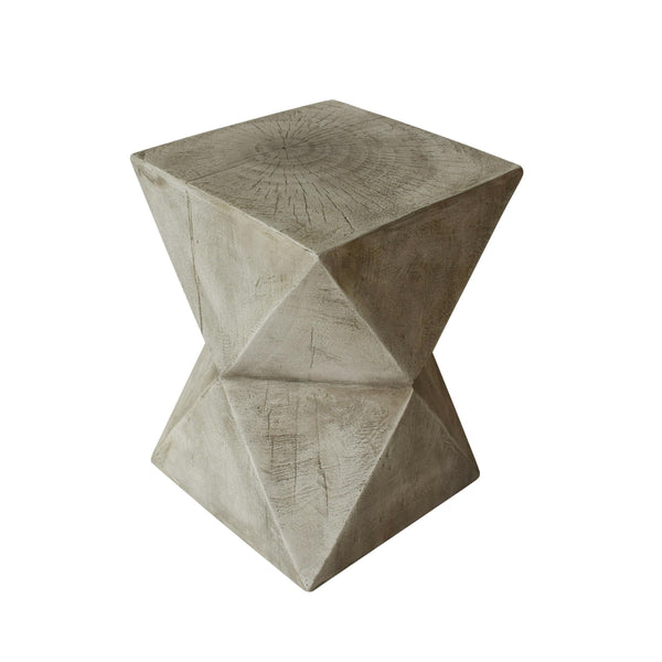 Concrete Hourglass Accent Side Table