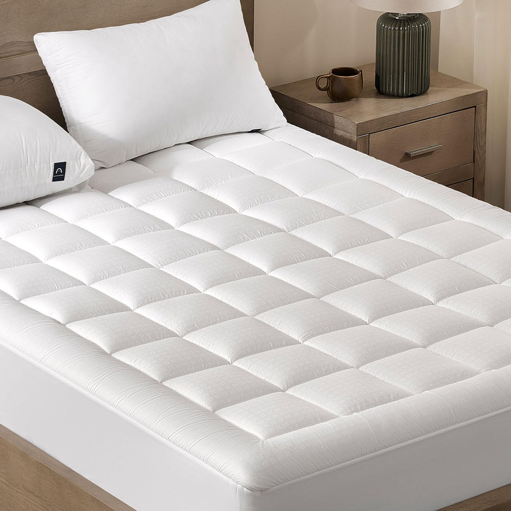 2-Inch Pillow Top Mattress Topper with Cotton Surface and Deep Pocket Fit