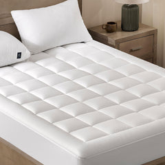 2-Inch Pillow Top Mattress Topper with Cotton Surface and Deep Pocket Fit