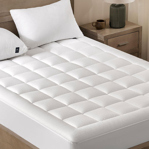 2-Inch Pillow Top Mattress Topper with Cotton Surface and Deep Pocket Fit