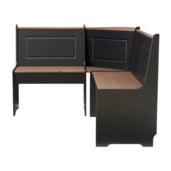 3-Piece Breakfast Nook Dining Set with Hidden Storage Benches