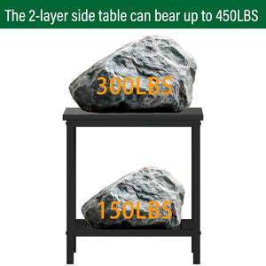 2-Tier Outdoor Side Table with Storage