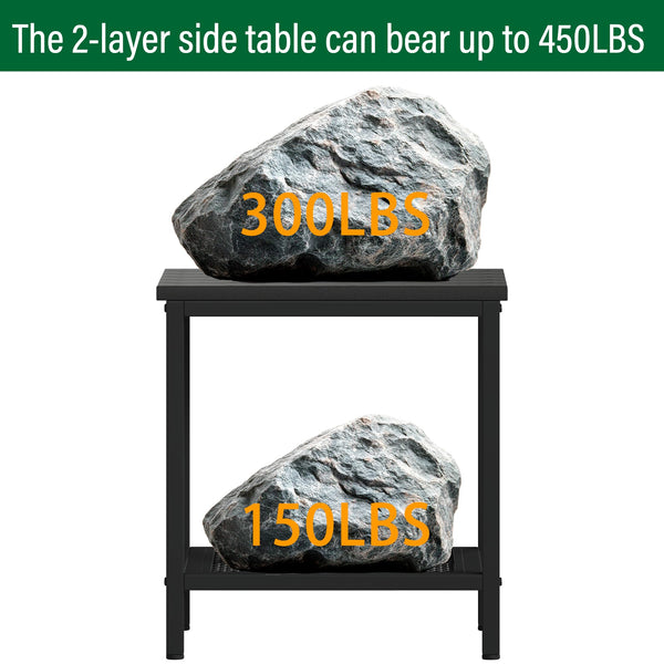 2-Tier Outdoor Side Table with Storage