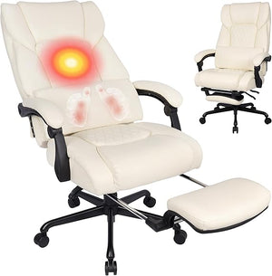 Massage Office Chair with Heat & Footrest