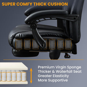 Heated Massage Reclining Office Chair with Footrest