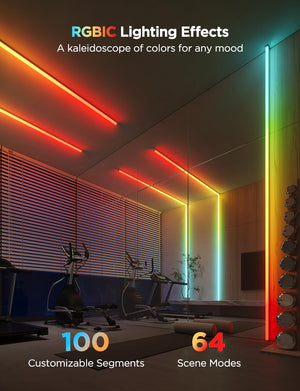 RGBIC LED Strip Lights with Diffuser Channel Cover