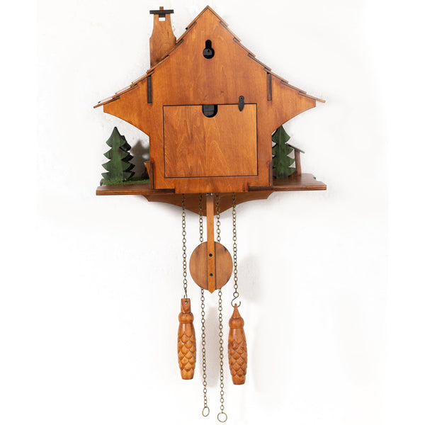 Black Forest Wooden Cuckoo Wall Clock with Night Silence & Volume Control