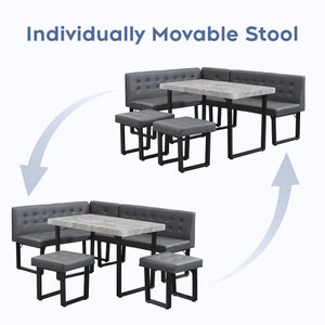 Corner Dining Table Set with Storage Bench