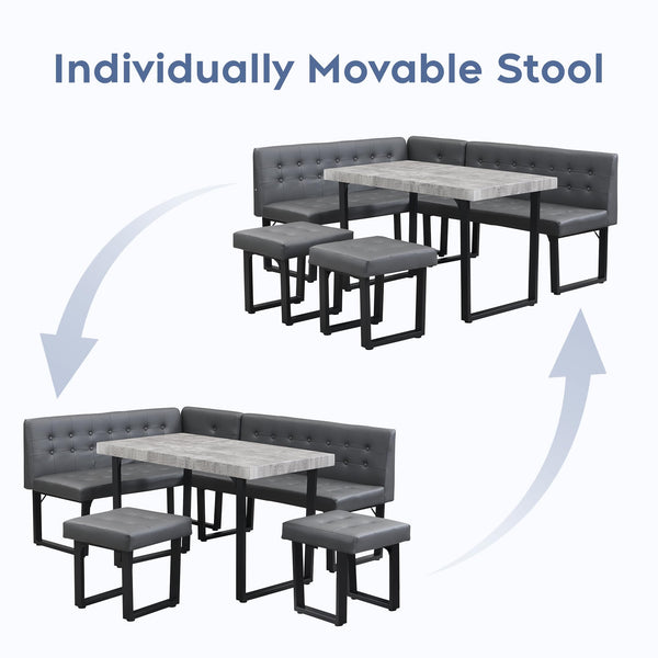 Corner Dining Table Set with Storage Bench