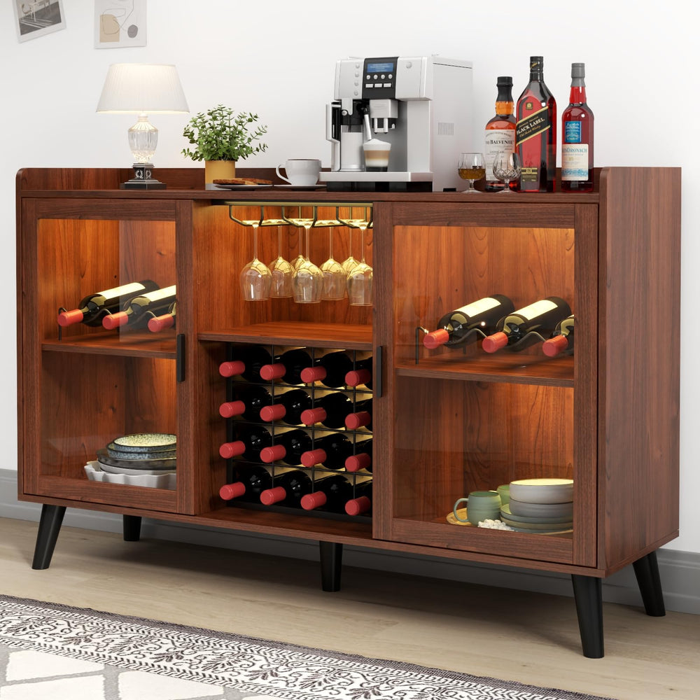 Wine Bar Cabinet with LED Light