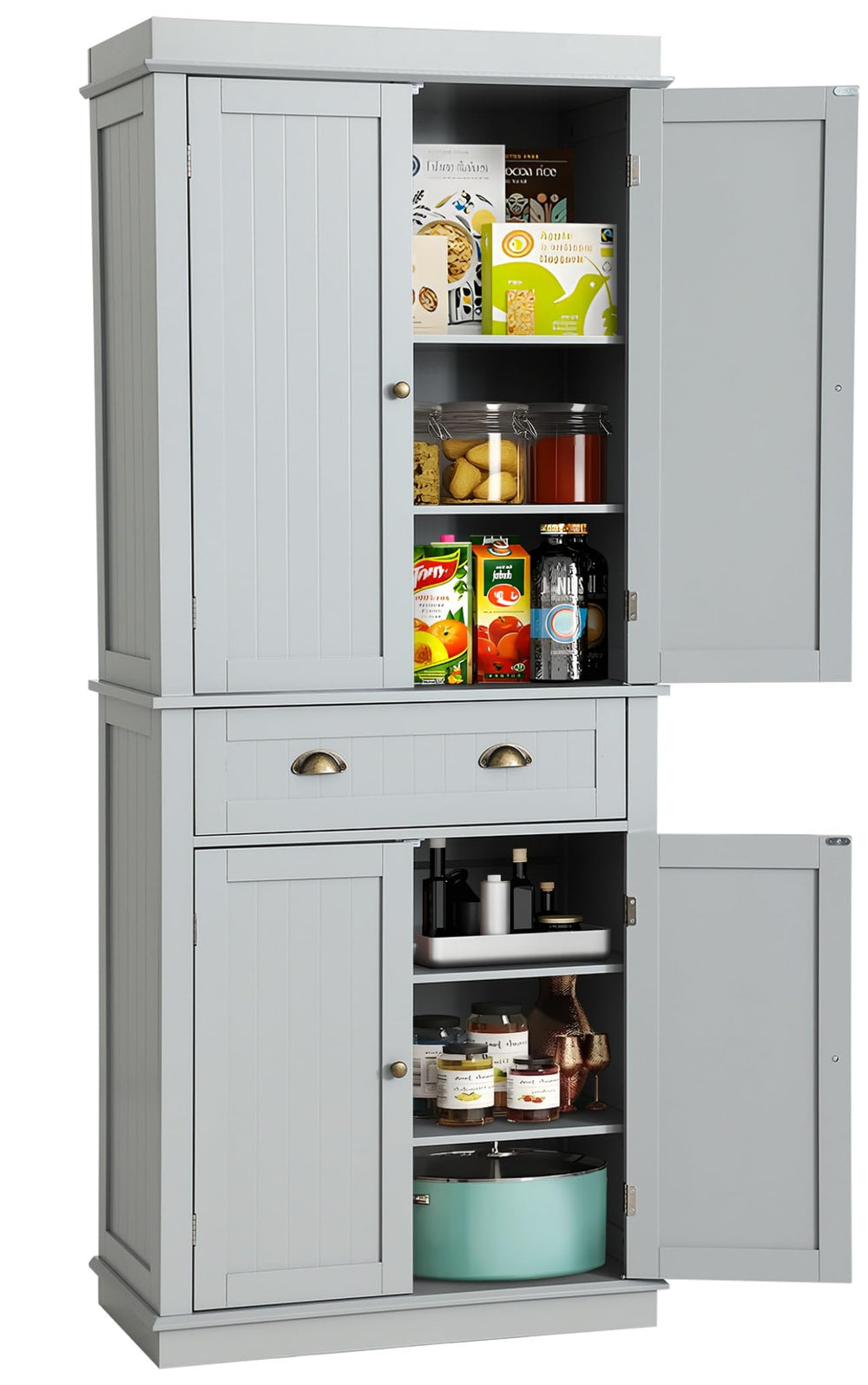 72" Kitchen Pantry Storage Cabinet with Drawer & Adjustable Shelves