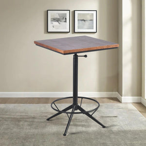 Height-Adjustable Square Bar Table – Black