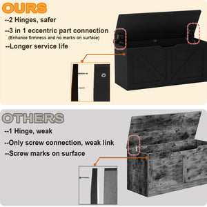 Storage Bench 39.4 Inch with Safety Hinges and Lid