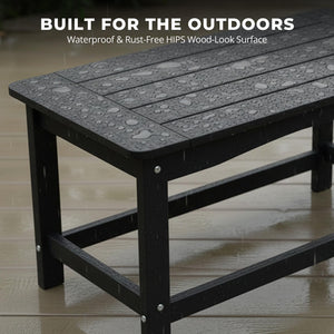 Outdoor HDPE Patio Coffee Table – All-Weather Rectangle Side Table
