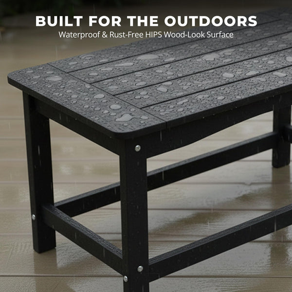 Outdoor HDPE Patio Coffee Table – All-Weather Rectangle Side Table