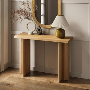 Fluted Console Table with Cross Base