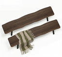59-Inch Farmhouse Dining Bench – Set of 2 (Oak / Walnut)