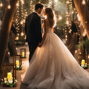 Wood Lantern Wedding Centerpiece Set with LED Candles & Eucalyptus Wreaths – 10 Sets