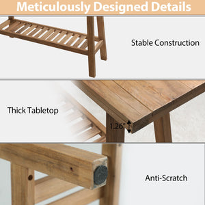 Reclaimed Wood Farmhouse Entryway Bench with Storage Shelf