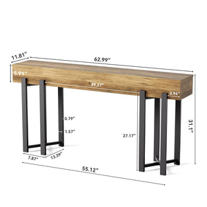 63-Inch Industrial Console Table
