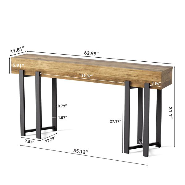 63-Inch Industrial Console Table