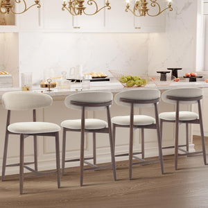 Counter Height Bar Stools Set of 4 with Wood Legs