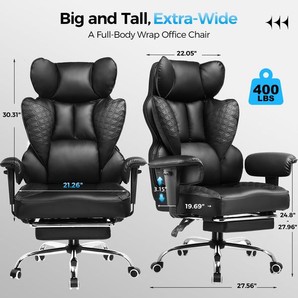 Big & Tall High-Back Ergonomic Office Chair 400 lbs