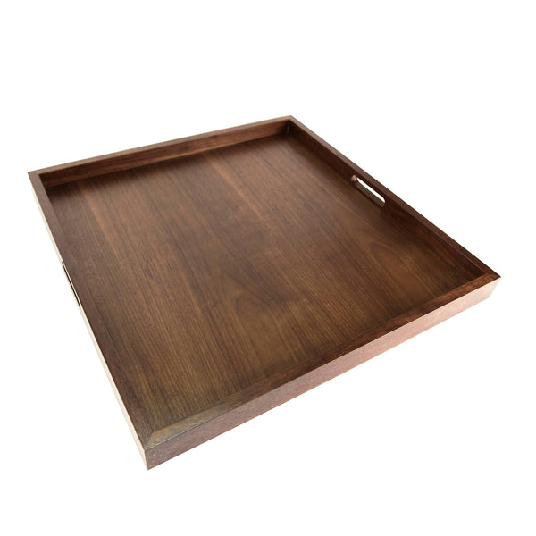Large Square Wooden Ottoman Tray 24x24 Inch