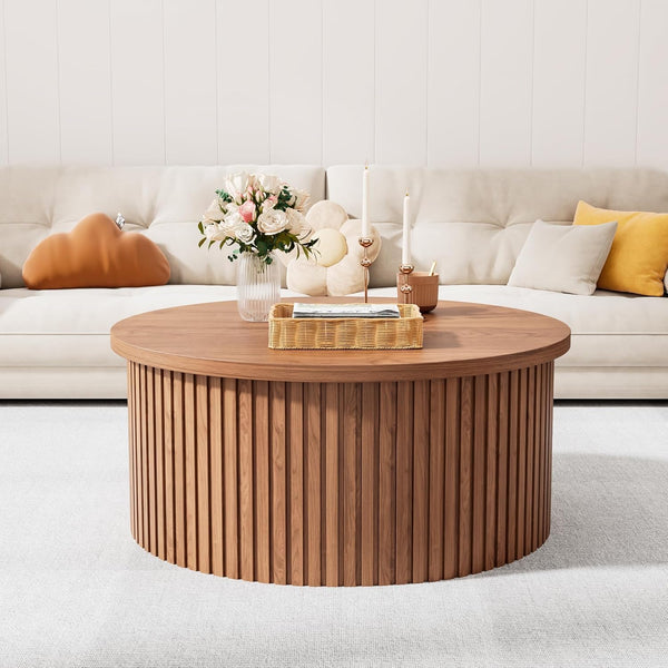 Round Lift Top Coffee Table with Storage