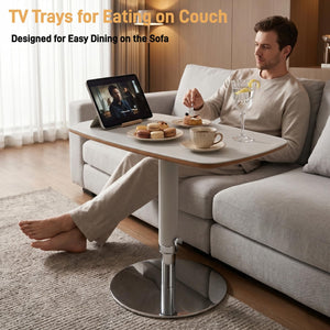 Adjustable Height 360° Swivel TV Tray Table