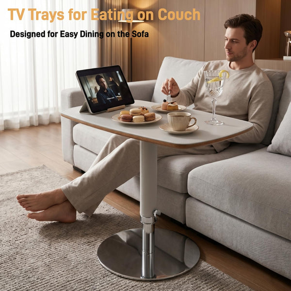 Adjustable Height 360° Swivel TV Tray Table