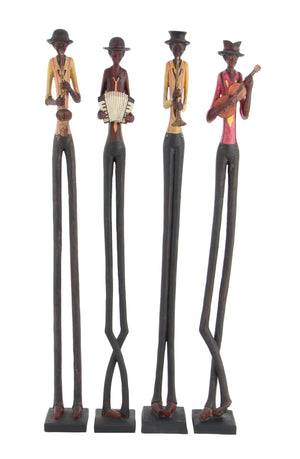 Jazz Band Musician Figurines Set of 4 – Polystone Decorative Statues