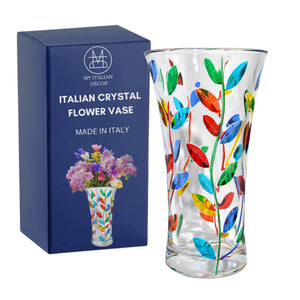 Hand-Painted Italian Crystal Flower Vase
