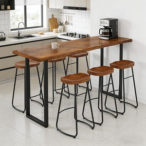 Farmhouse Solid Wood Bar Table, 55.1"