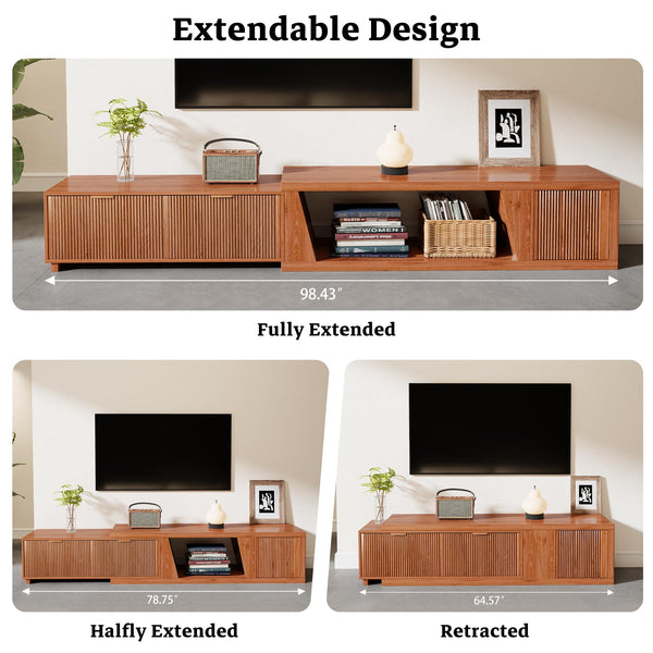 Extendable TV Stand with Storage Cabinet