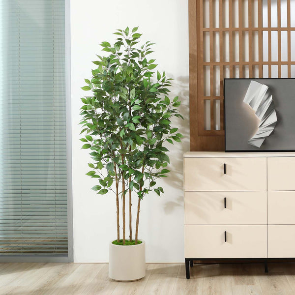 Artificial Ficus Tree with Ceramic Planter