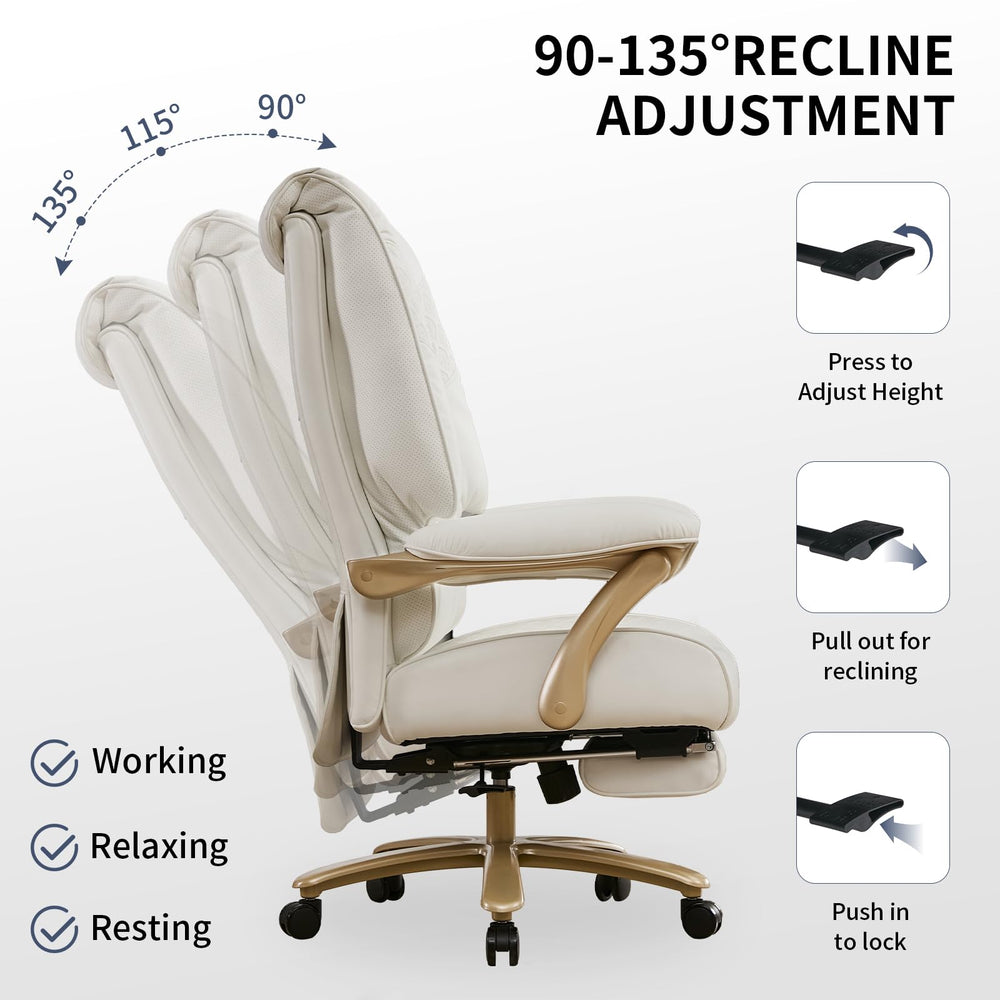 Big & Tall Reclining Executive Office Chair with Footrest
